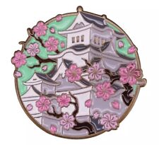 Temple Sakura Cherry Blossom Japan Kawaii Metal Enamel Pin Badge Japanese Scene