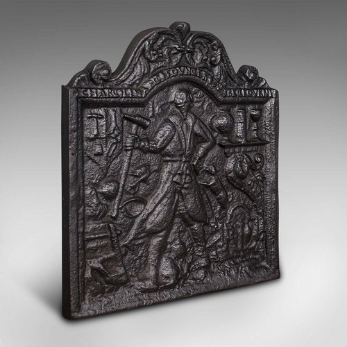 Antique relief fire back - relief,