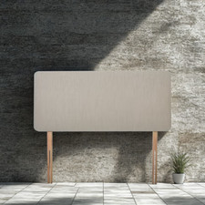 24" Headboard Linen Fabric Upholstered Padded Bed Backrest Support Double King