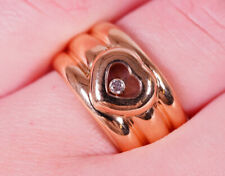 Large Chopard Happy Diamonds Ring Heart 750 Gold RG 55 Solid