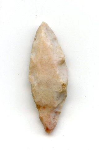 Flint leaf shaped arrowhead - flint, leaf-shaped