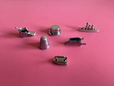 SET OF 6 MONOPOLY GAME SILVER