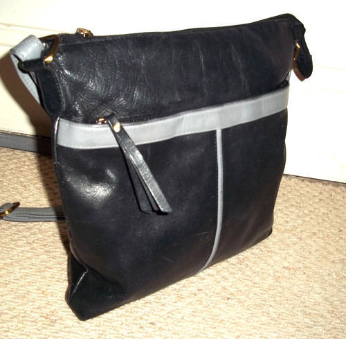 Gigi black grey leather - &,