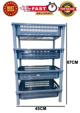 4 TIER VEGETABLE FRUIT STORAGE BASKET RACK KITCHEN UTILITY STACKING STACKABLE