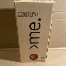 Squireme. Handmade Borosilicate Glass Bottle With Silicone Sleeve 500ML Coral