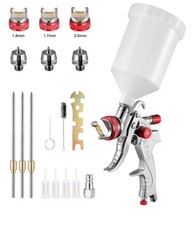 KKTEC Paint Spray Gun, 600cc, 3 Nozzles Size(mm): 1.4/1.7/2.0