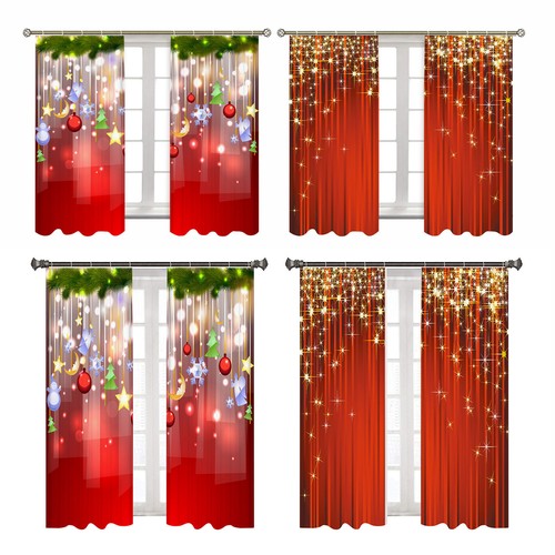 Christmas curtains 2pcs - christmas,