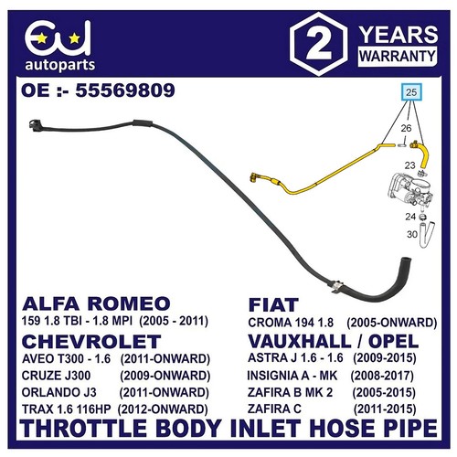 Throttle body inlet hose for - body,