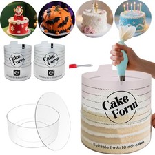 Newest Acrylic Cake Mold, Round Mousse Cake Form Adjustable Cake Ring Bakery UK