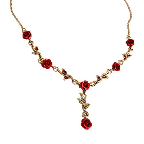 Rhinestone choker rose flower - rhinestone,
