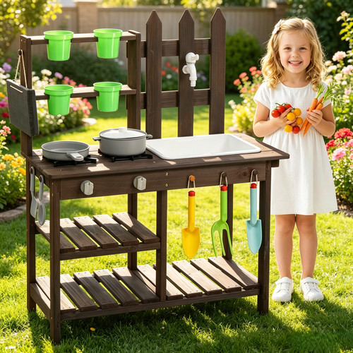 Mud kitchen for kids wooden - kitchen,
