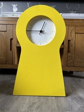 IKEA Yellow Metal Keyhole Clock Cabinet Shelf Retro Vintage Style, PS 1995