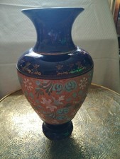 Royal Doulton Blue Green Victorian Pottery ART NOUVEAU Vase Antique 1880s Rare