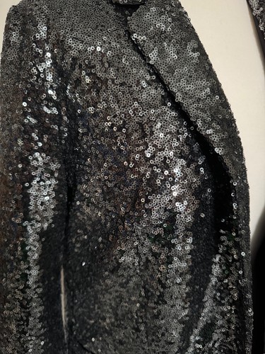 Hush gunmetal sequin blazer - sequin,