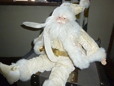 Beautiful Santa Father Christmas Decoration - High End Real mongolian fur beard