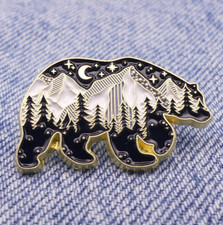 Bear And Mountain Enamel Pin