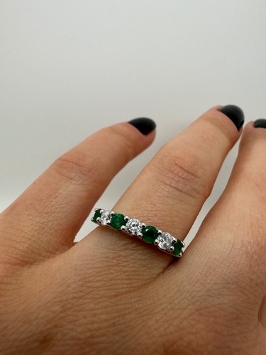 Platinum half eternity 81ct - half, 0.81ct