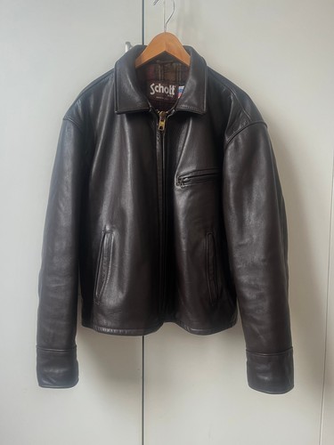 Schott leather jacket brown - schott,