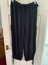 SIMPLY BE BLACK CRINKLE HAREM PANTS TROUSERS- UK 24