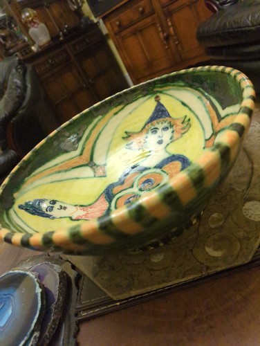 Old terracotta pottery slip - old,