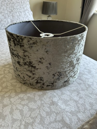 Next grey velvet lampshade - grey,