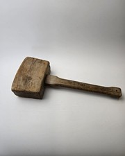 Vtg Square Head Mallet Hammer Wooden Carving Chiseling Sculpting 15”L  5.5" Head