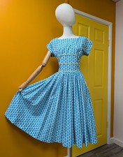 Vintage 1950s Horrockses Cotton Floral Dress - 36"B 26"W