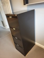 Bisley Four-Drawer Filing Cabinet with Key Lock Black  A4