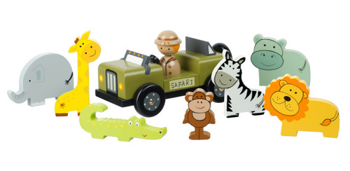 Jungle safari wooden play set - jungle,