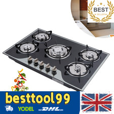 Stainless Steel Built In Glass Panel 5 Burner General Gas Cooker Hob Gas Cooktop