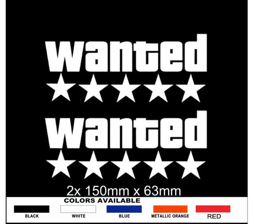 Wanted stars vinyl decal - x, 5