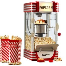 Retro Popcorn Machine Hot Air Electric Healthy Snack Maker Cooks Professional
