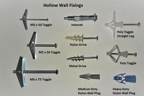 Hollow stud wall - stud, fixings
