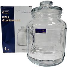 2.2 LT Biscotti Jar Glass Cookie Sweet Storage Jar With Sealable Lid