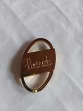 Harrods Knightsbridge Gold Plated Keychain 2" x 1 1/4" 