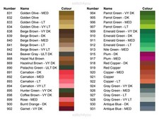 831 - 931  DMC CROSS STITCH