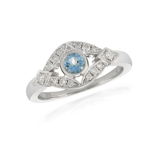 9ct white gold aquamarine - 9ct,