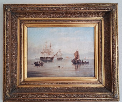 Antique oil painting - oil,