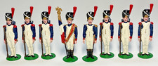 Eight x French Soldiers Standing To Attention Napoleonic War, Metal Unboxed