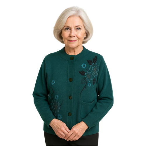 Women floral knit cardigan - knit,