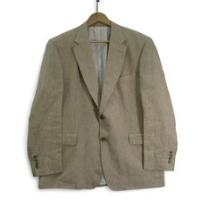 R. Scott & Co Blazer 42S Cream Linen Menswear Striped Formal Smart - Preloved