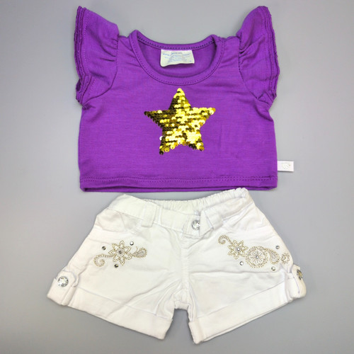 Build bear purple sequin - bear,