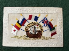 WW1 Silk Postcard, Flags Of