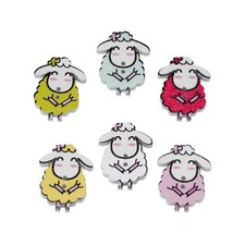 30pcs Colorful Sheep Wood
