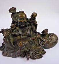 Laughing Bronze Buddah/Budai & a group of children