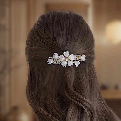 Elegant pearl lily flower - lily, hair