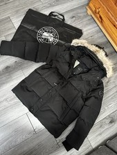 Canada Goose Wyndham Parka Black And Black Badge Faux Fur