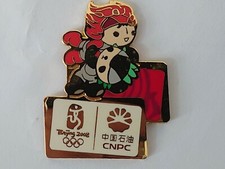 Beijing 2008 Olympics Wrestling Mascot HuanHuan Pin Badge CNPC The Olympic Flame