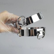 BDSM Metal Steel Cuffs Adult Neck Collar Ankle Handcuffs Wrist Bondage Shackles