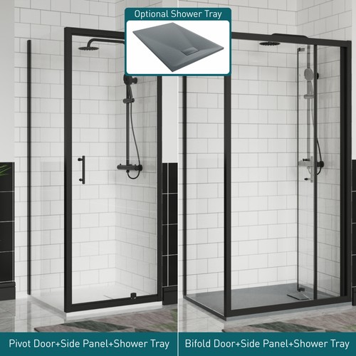 Fold pivot black shower - fold,